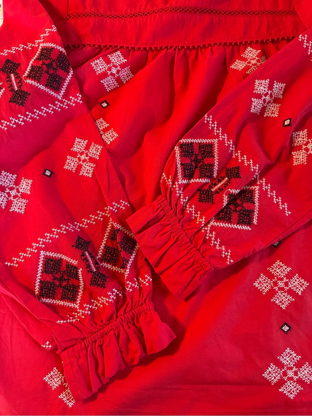 Embroidered Red Blouse - Picture 6 of 7